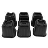 6Pcs Furniture Risers Multifunction 5in Height Black Plastic Furniture Leg Extender for Office Home