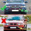 1Pair Car Front Hood Bumper Kidney Grille Grill Single Line Chrome Black For BMW X5 E53 2004 2005 2006 51137113733 51137113734