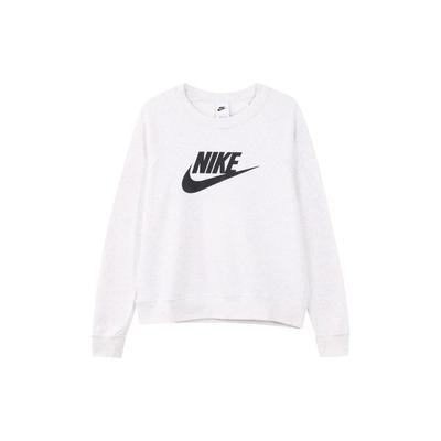 Felpa Girocollo in Maglia con Stampa Logo Sportswear Essential Donna Top Grigio Bianco BV4113-051