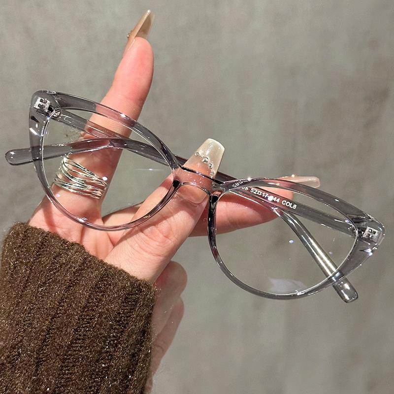 New Cat Eye Frame Anti-blue Light Flat Light Mirror Fashionable High-end Personalized Glasses Frame JH3093