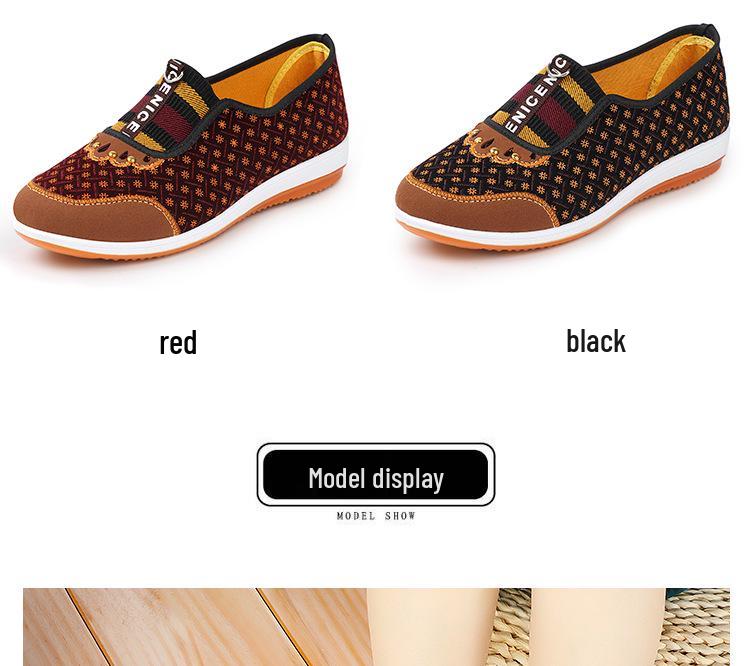 Women's Comfortable Slip-On Cloth Shoes - Spring & Fall Style for Middle-Aged & Elderly