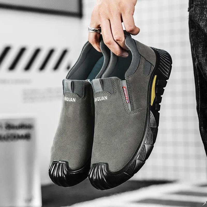 Casual Shoes for Men Fashion Breathable Men's Sneakers Outdoor Non-Slip Work Shoes Comfortable Slip On Loafers Men Driving Shoes