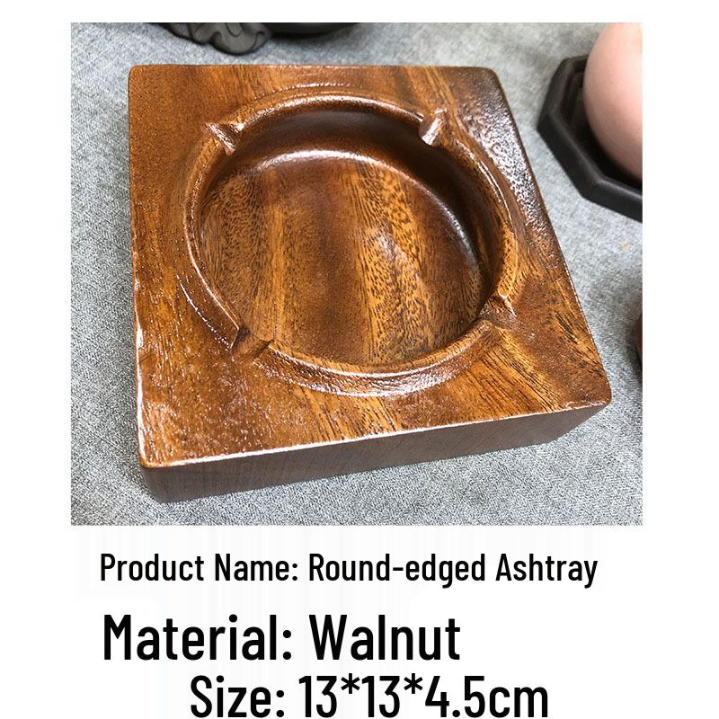 Luxury Wooden Walnut Ashtray with Storage - Ideal for Living Room & Hotel