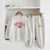 Kids' Spring/Autumn Sports Set: Boys' Letter Print & Winter Fleece-Lined Baby Girl Sweatshirt with Pants
