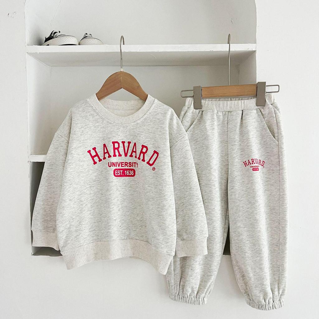 Kids' Spring/Autumn Sports Set: Boys' Letter Print & Winter Fleece-Lined Baby Girl Sweatshirt with Pants