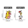 Cartoon Manga Enamel Pins Custom Cute Rooster Cow Brooches Lapel Badges Animal Jewelry Gift for Kids Friends