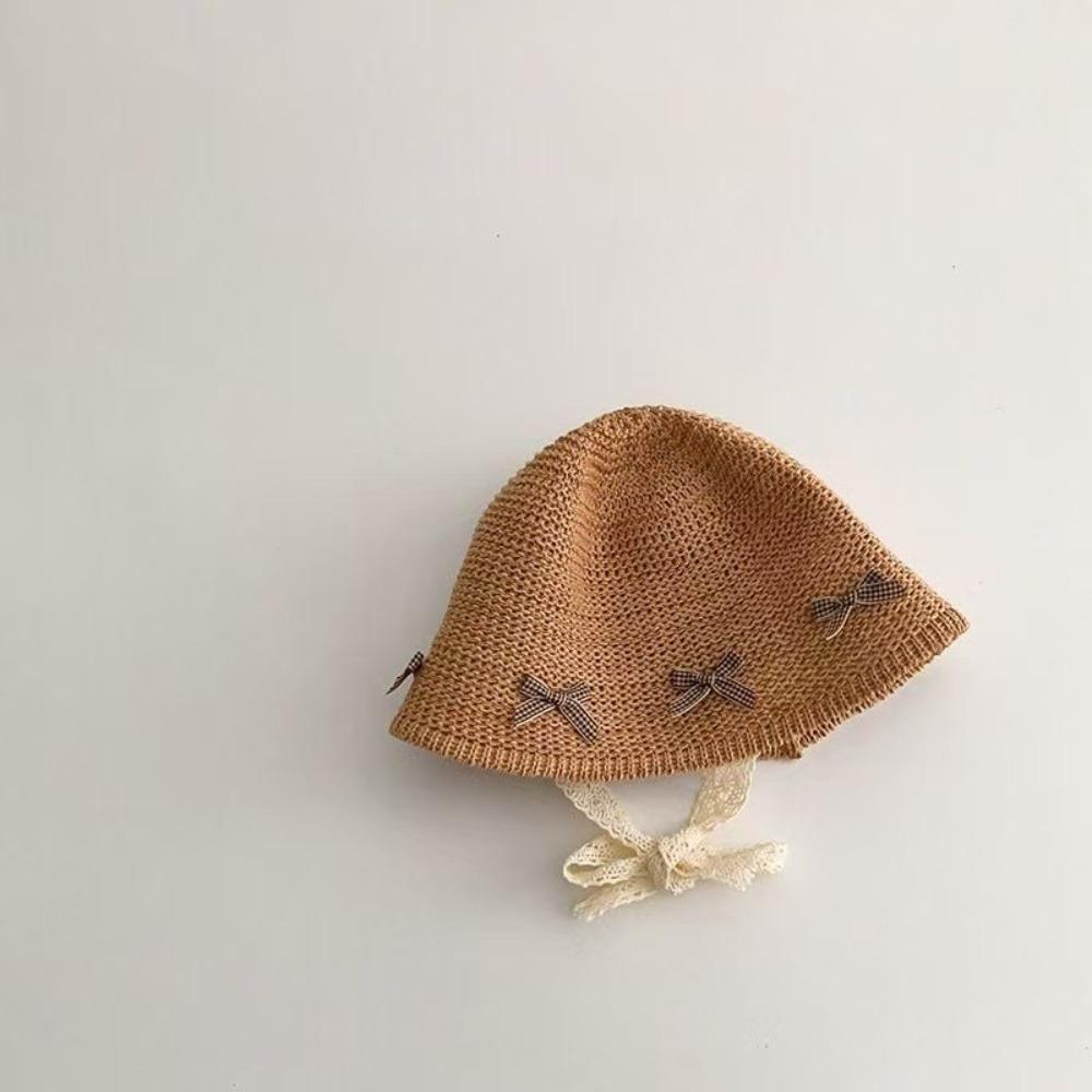 

Bow Baby Straw Hat Summer Children Panama Caps Trendy Lace Straw Hat for Kids хаки