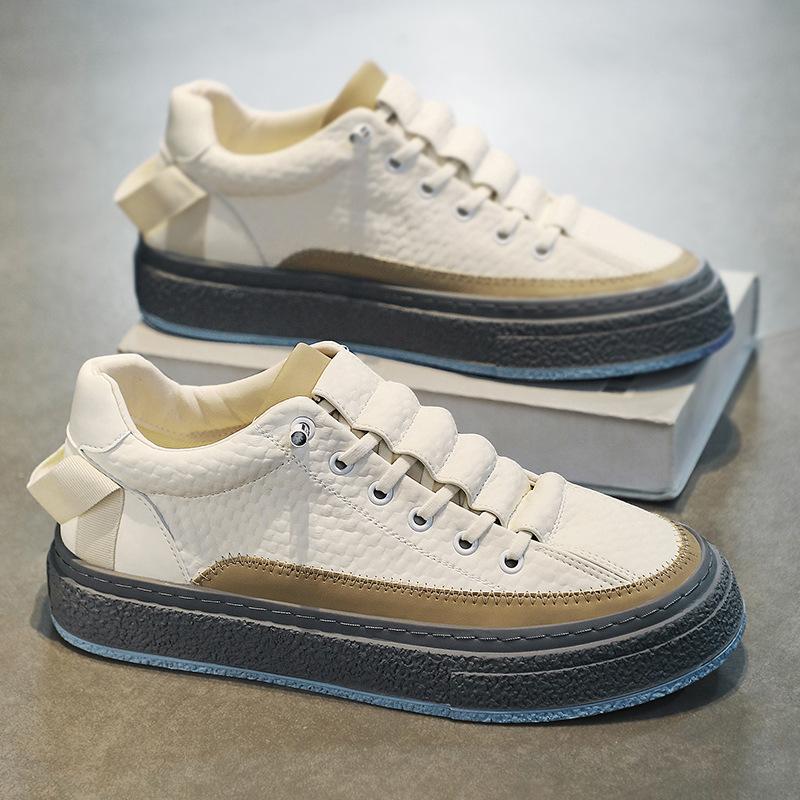 

Men s shoes 2025 autumn new breathable casual sports men s non-slip and wear-resistant soft sole versatile thick-soled trendy shoes 39 бежевый