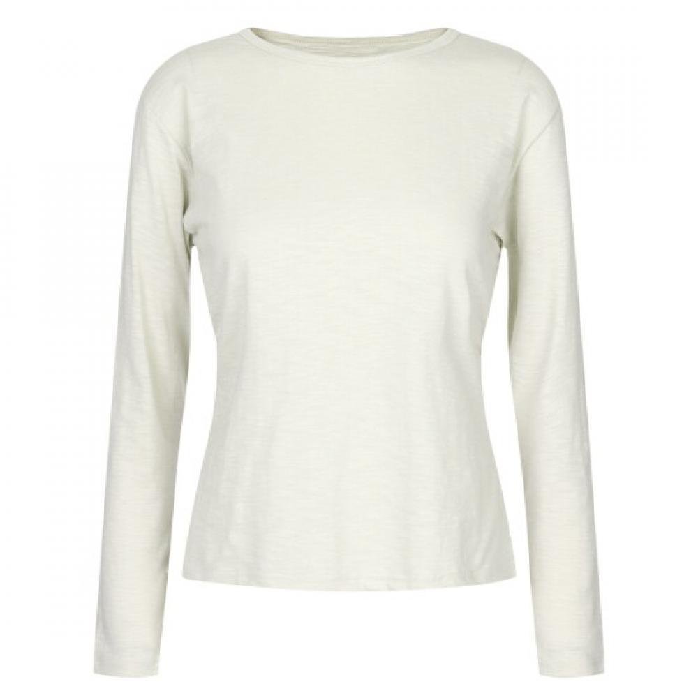 Shop Women S Side Shirred Modal Long Sleeve T ShirT Beige Dai wSh260070