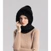 Women's Winter Hat Face Mask and Plush Earrings - Soft and Warm Full Face and Head Cover- Soft Fleece Lining Women's Winter Hat
