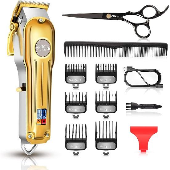 CIICII Mens Hair Clippers and Trimmers Set, Professional Cordless Barber Clippers for Hair Cutting Kit (Rechargeable USB Adjustable Beard & Hair