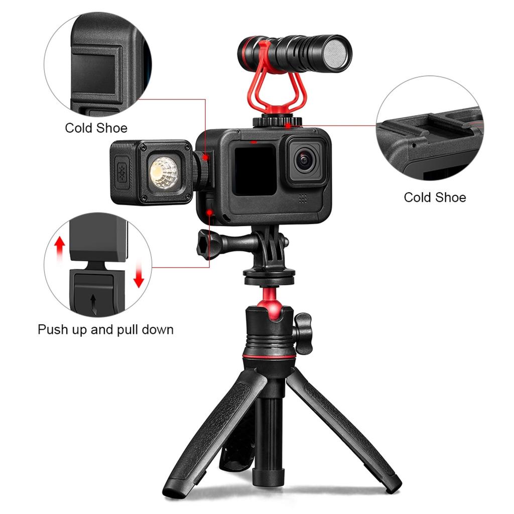 PULUZ PU583B Protective Frame for GoPro Hero 11 Black/10 Black/9 Black Camera Cage with Charging Side Cover