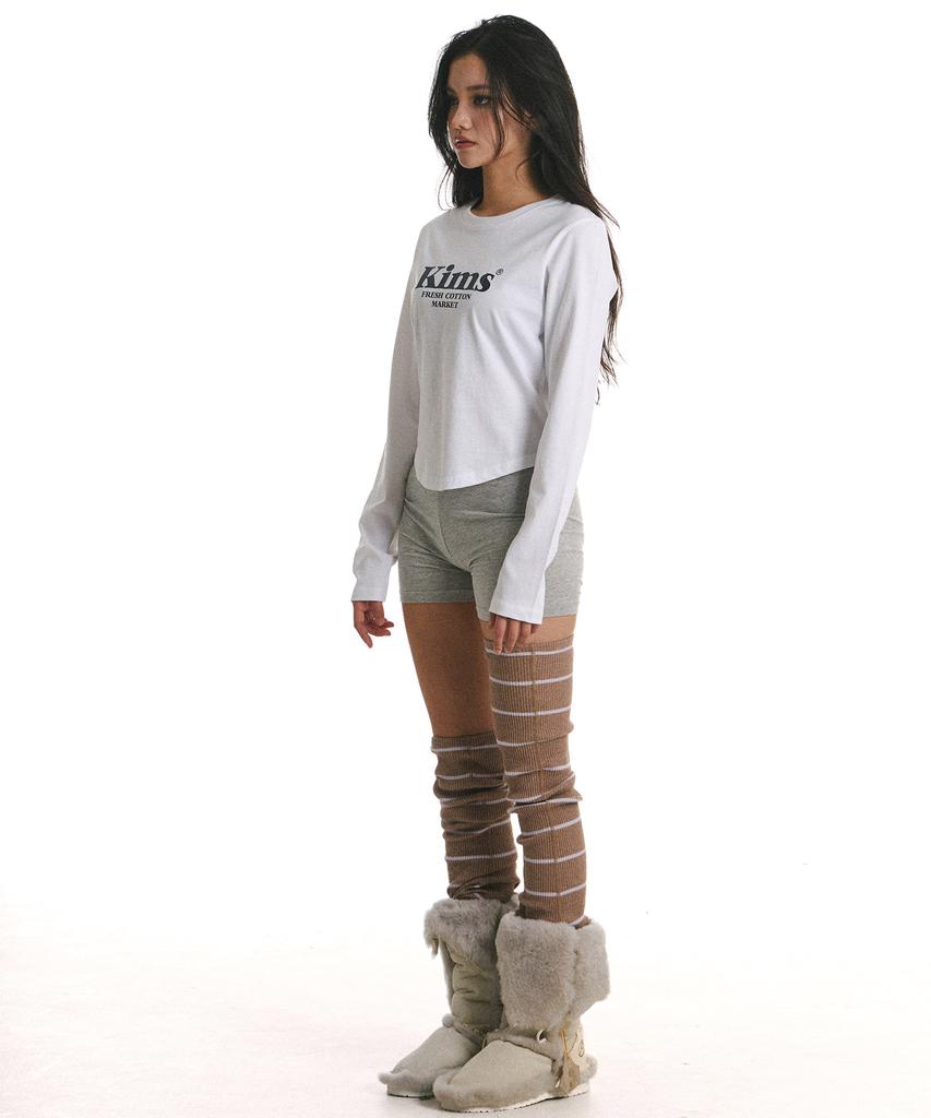 Kimseupeulesikoteunmakes Kims Bam Logo Ls Tee White