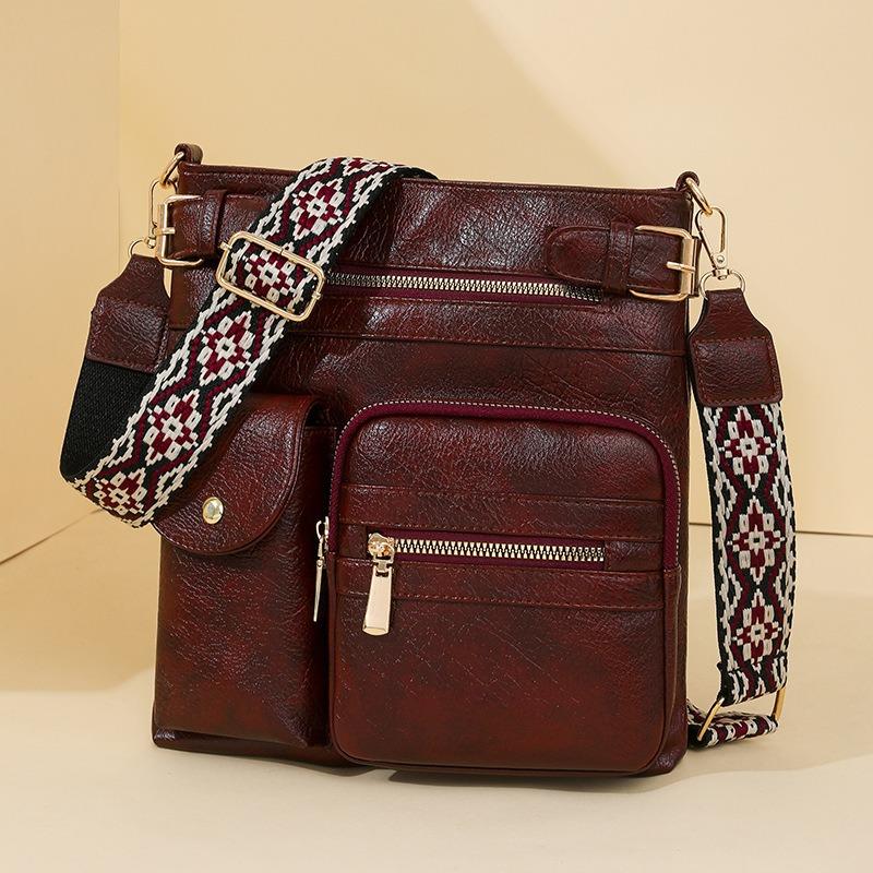 PU Soft Leather Simple Shoulder Crossbody Bag