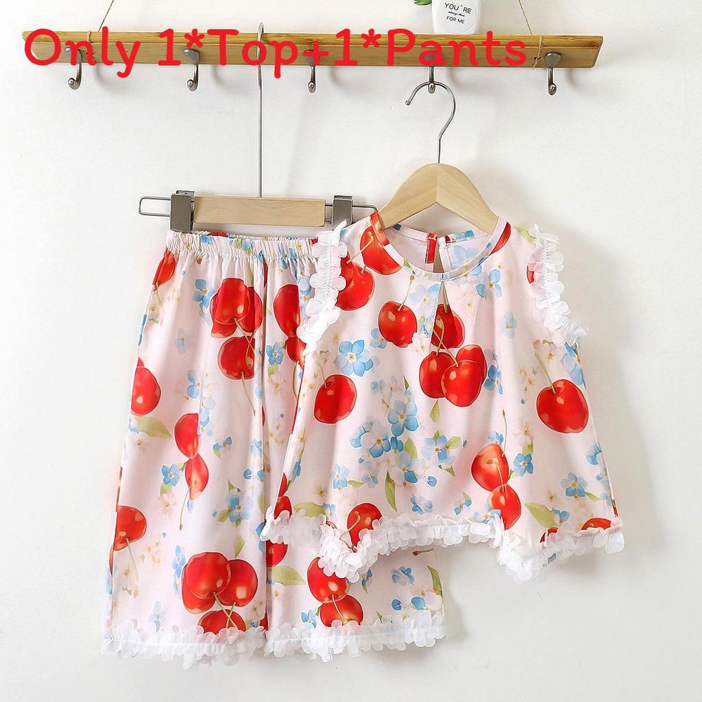 Summer Girl Lingerie Set With Lace Trim Cotton Silk For Toddler Girls