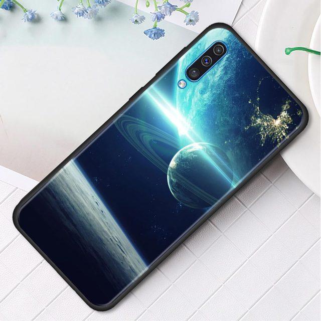 Silikonowe etui na telefon do Samsung Galaxy A50 A70 A10 A20e A30 A40 A20s A10s A10e A80 A90 A60 A30s Pokrowiec Shell Ziemia Księżyc Planeta