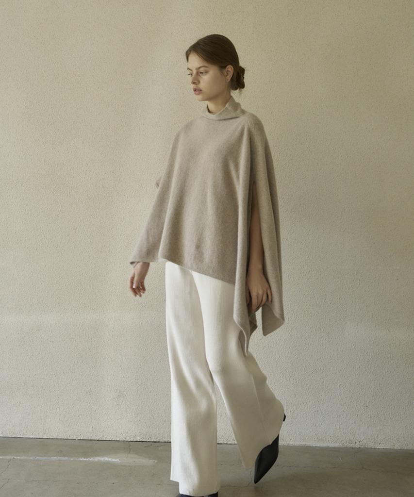 Eima Webbed Merino Wool Poncho Knit_2Color