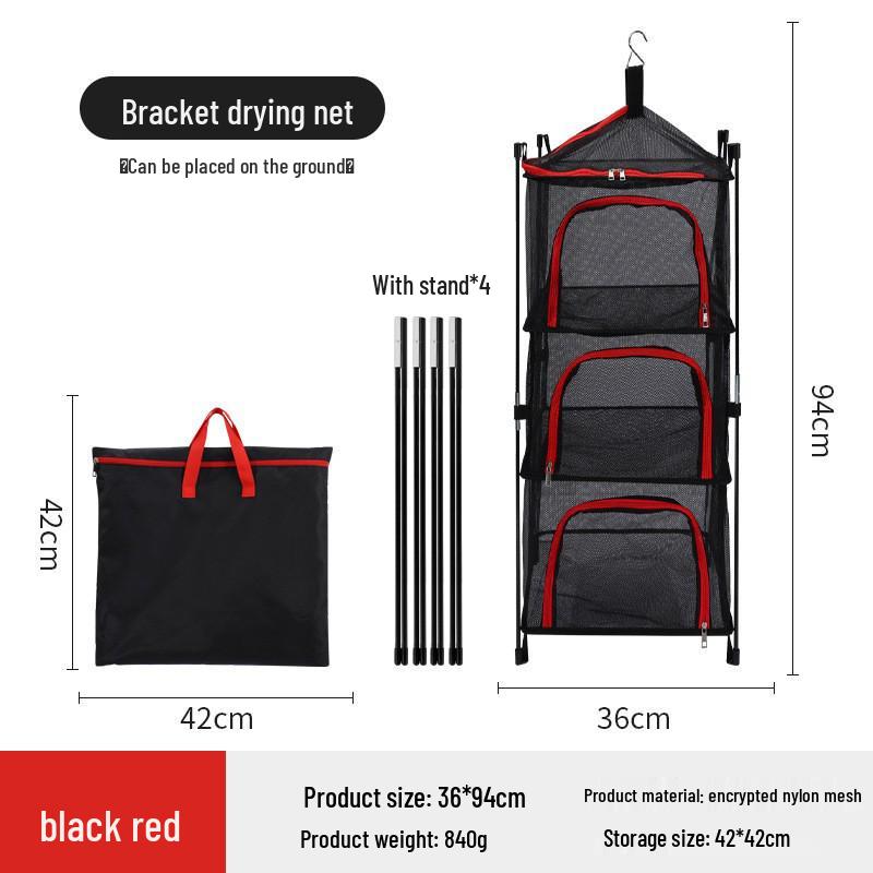 Multifunctional Outdoor Folding Drying Net with Stand – Insect-Proof for Camping, Clothes, Fruits, Vegetables, and Fish.