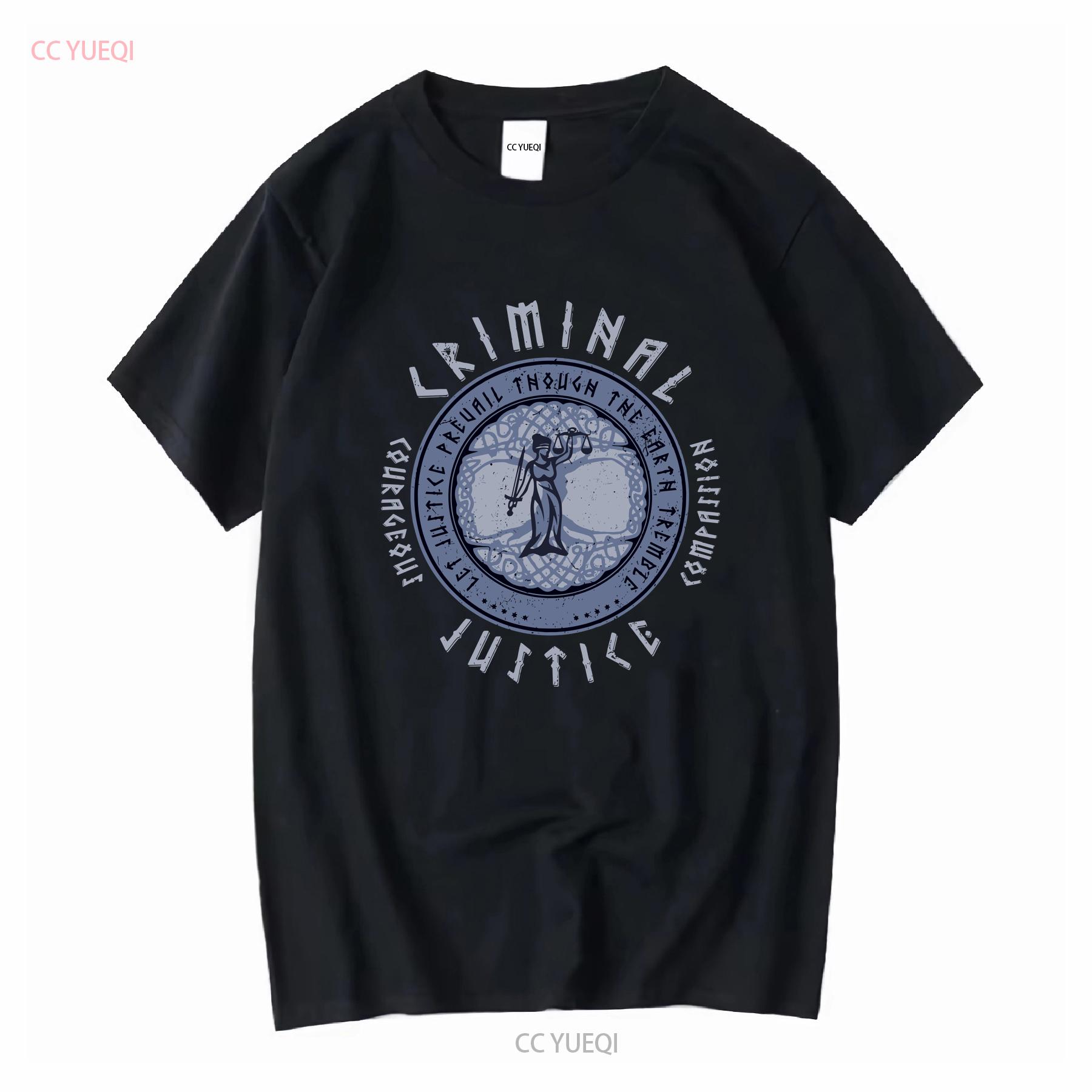 

College T Shirt Scales of Justice Criminal Major Lady Statue Men s Criminology for student long or short sleeves vintage M чорний