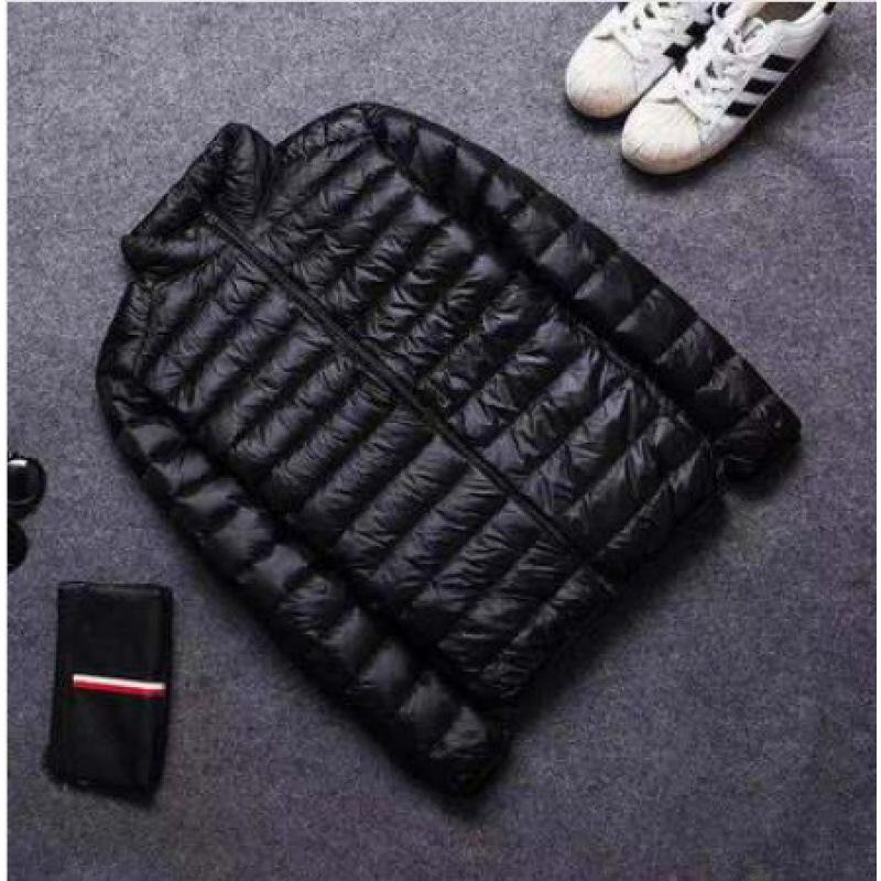 Jachetă de bumbac cu puf și glugă pentru bărbați - Palton popular ușor și subțire de iarnă, stil scurt, guler înalt, mărimi mari.