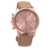 JUJUGEN Chronograph Round Design Analog Watch Fake Leather Belt Fashion Accessory Formal Casual Business Men Women Unisex