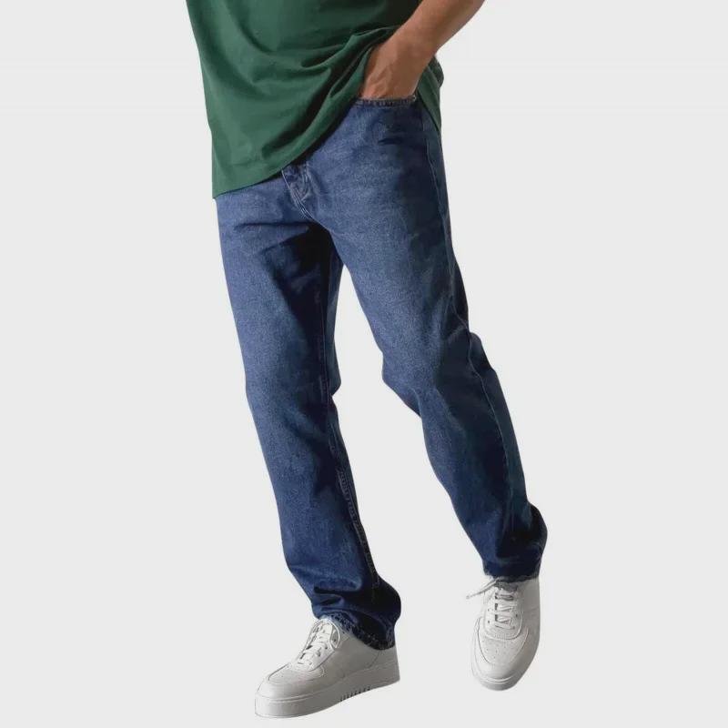 Мужские свободные повседневные модные джинсовые брюки