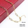 18K Gold Stainless Steel Electroplated Necklace with Round Bead and Lips Chain for DIY Jewelry.