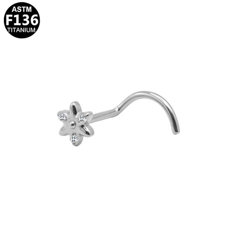 S-Shaped G23 Titanium Alloy Nose Stud - European  American Style Trend