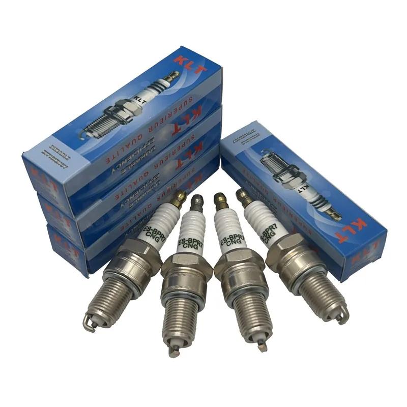4pcs LPG CNG LNG Spark Plug ET-BPR7-CNG FOR LPG2 BPR7ES W22EXR-U W22EPRU RN7YC WR5DC+ BP7ET W5DTC W22EPB F7RTC RC72LS BPR-GAS on electrode