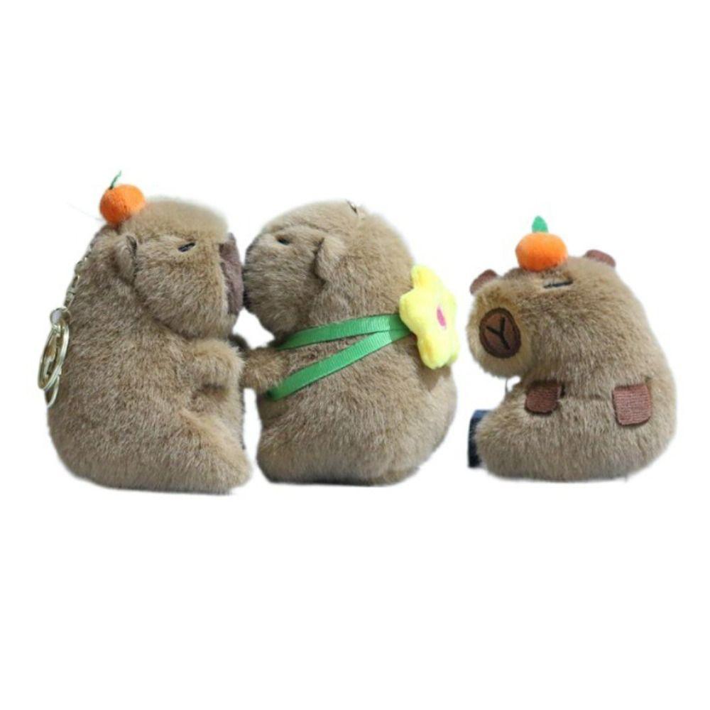 Animals Capybara Plush Keychain Stuffed Doll Capybara Plush Key Chain  Backpack Decoration