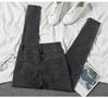 Women's High Waist Elastic Denim Skinny Pants - Double Button Pencil Style for Spring, Autumn, Winter