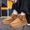 Cotton shoes new autumn and winter fleece warm mid-top shoes large size snow boots thickened casual fleece
