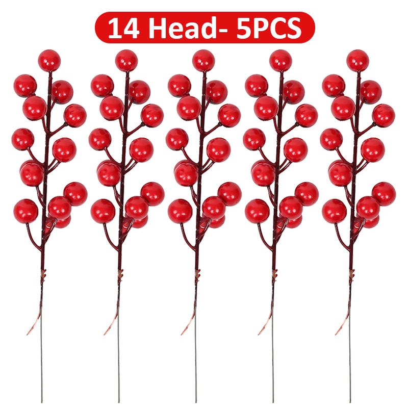 10/5/1 Stück Künstliche Beerenzweig Falsche Blumenstrauß Rote Stechpalmenbeere Staubgefäße Pflanzen Für Neujahr Weihnachtsfeier Heimdeko