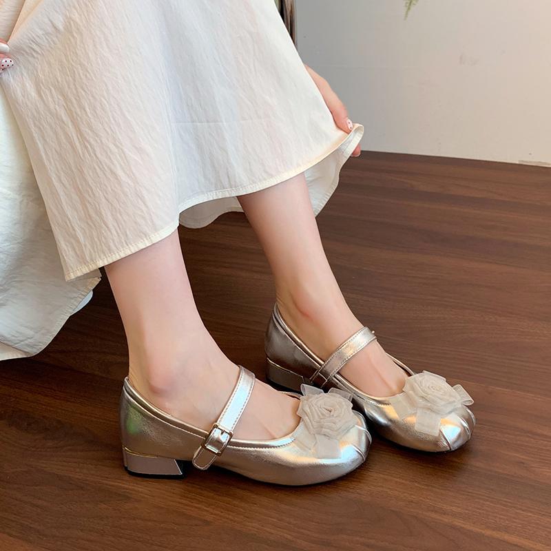 Women's Inner Heightened Mary Jane Shoes Women 2025 Summer New Kitten Heel Bow Sweet Casual Single Shoes