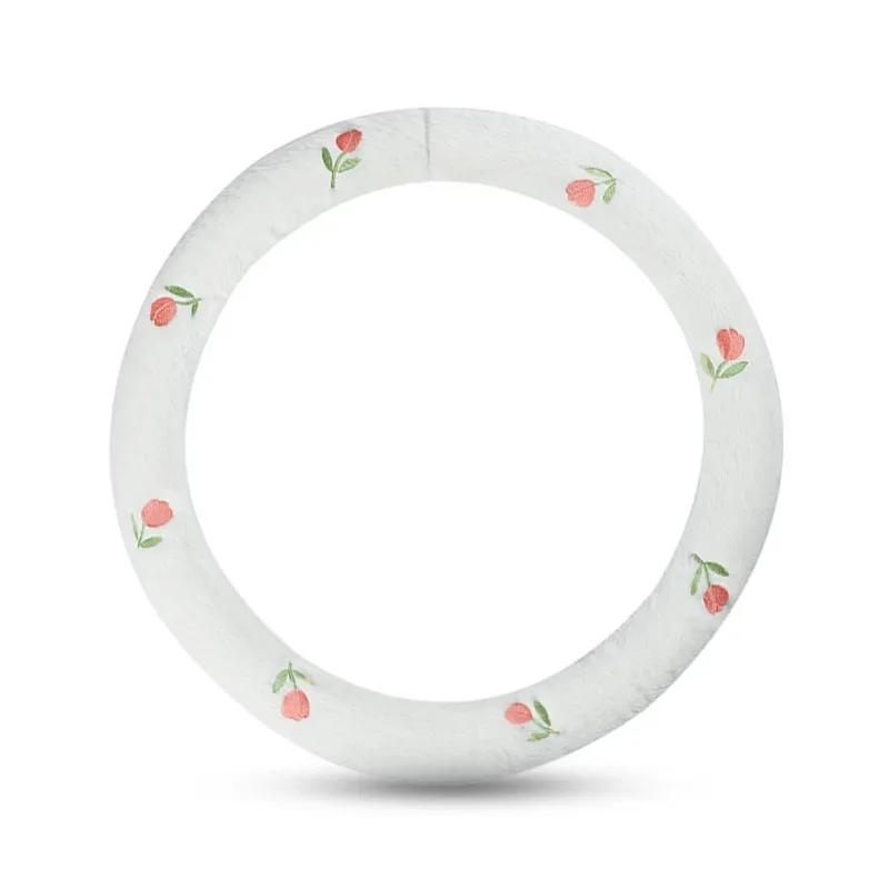 New CreativePlush Winter Cartoon Bear Flower Anti-skid Cute Fashion Car Steering Wheel Cover Handlebar Cover