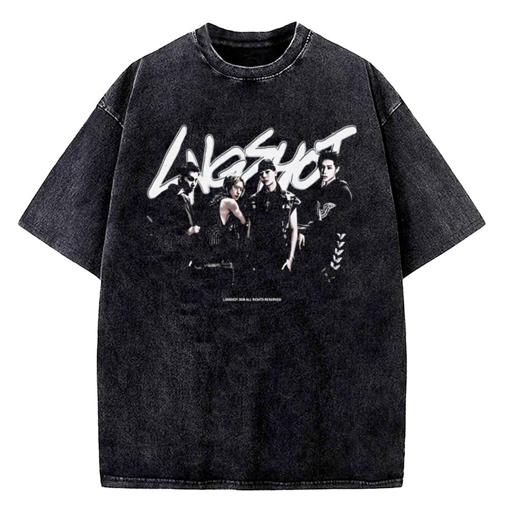 LNGSHOT Jay Park Same T Shirt Vintage Washed Cotton Summer Street Style ShortSleeve Tee Men Women Trendy Hip Hop Crew Neck Top