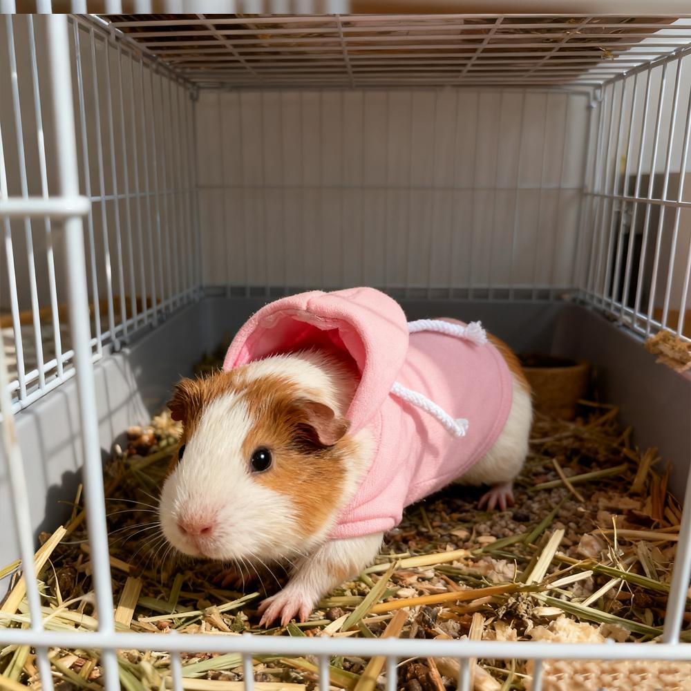 1PC Warm Winter Hamster Sweatshirt Soft Drawstring Hooded Pet Sweatshirt for Small Animals Pet Hamsters Pullover Cosplay Clothes