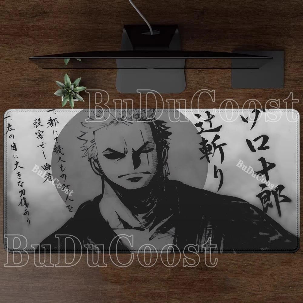 One Piece Roronoa Zoro Anime black and white Mouse Pad HD printing Gaming Mousepad PC Keyboard Carpet Office accessories DeskMat
