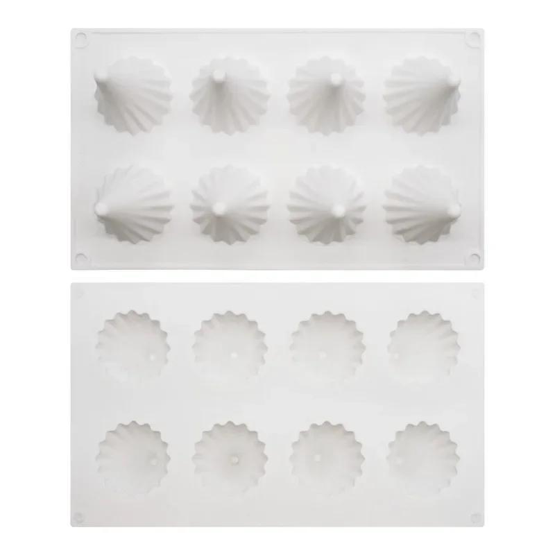 8-hole Christmas Tree Silicone Mold Frosting Biscuit Aromatherapy Candle Mold DIY French Christmas Mousse Chocolate Tree Mold