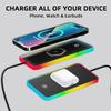 LED RGB Car Wireless Charging Board with Anti Slip Silicone Pad, Multi Device Charging Station, Car Charging Board,