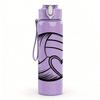 1PC Volleyball Heart Sport Print 750ml Color Plastic Sports Water Bottle Leakproof Flip Straw Lid Suitable for Sports Office Home Use