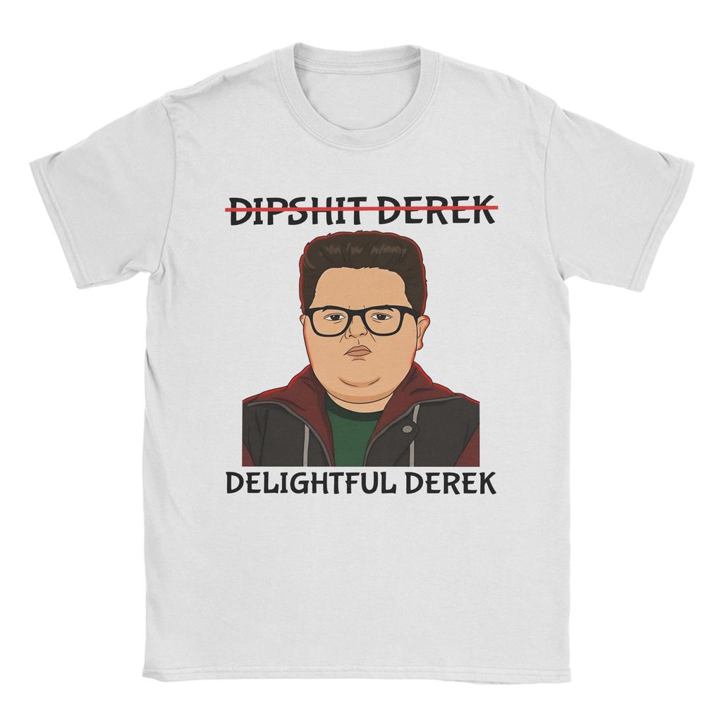 Dipshit Delightful Derek T Shirts Unisex Womens Cotton Vintage TShirt Round Neck Tees Short Sleeve Clothing 4XL 5XL 6XL