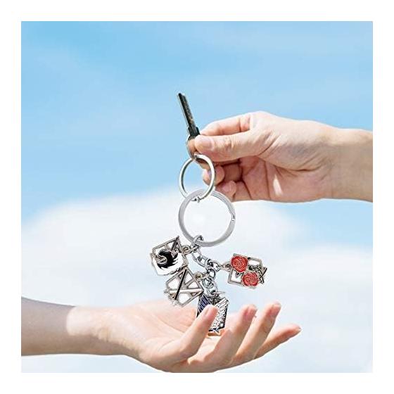 Formemory Attack on Titan Survey Corps Wings of Freedom Tool Keychain Anime Keyring Bag Pendant Fashion Lightweight Accessory Gift Present
