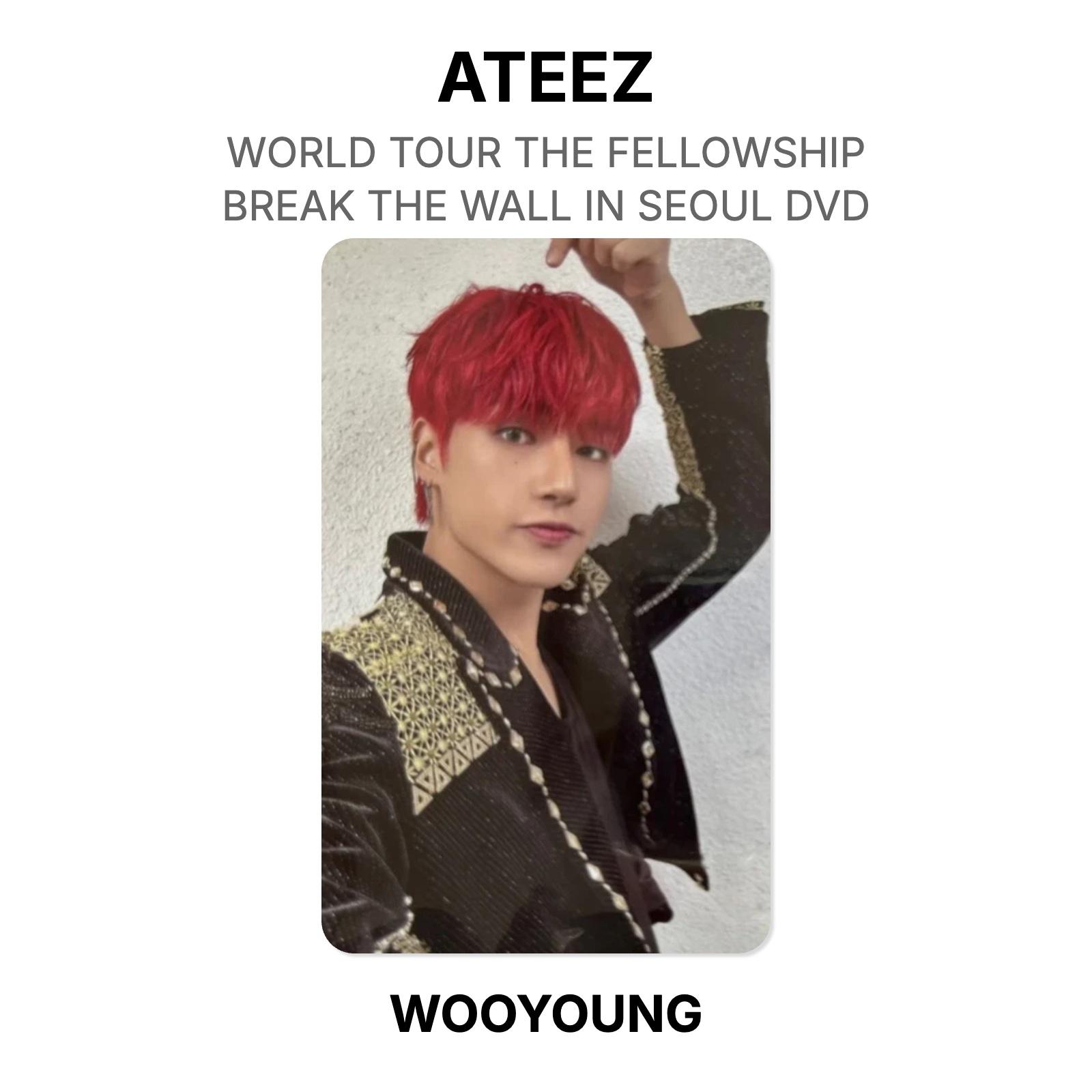 МИРОВОЙ ТУР ATEEZ БРАТСТВО : BREAK THE WALL IN SEOUL DVD Официальная фотокарточка WOOYOUNG
