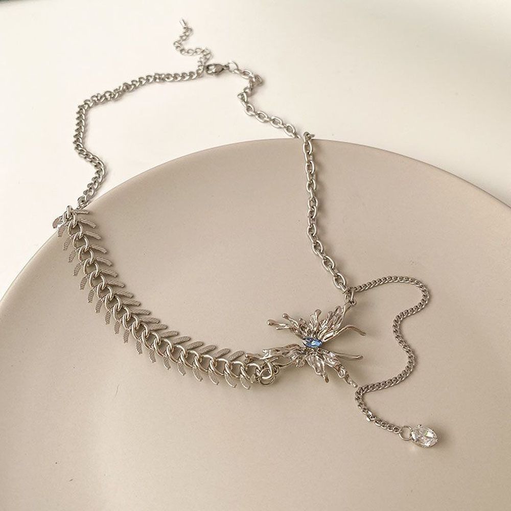 

Кристаллическая регулируемая подвеска, ювелирные изделия на шею, бабочка, женское колье на ключицу, корейская цепочка, ожерелья
