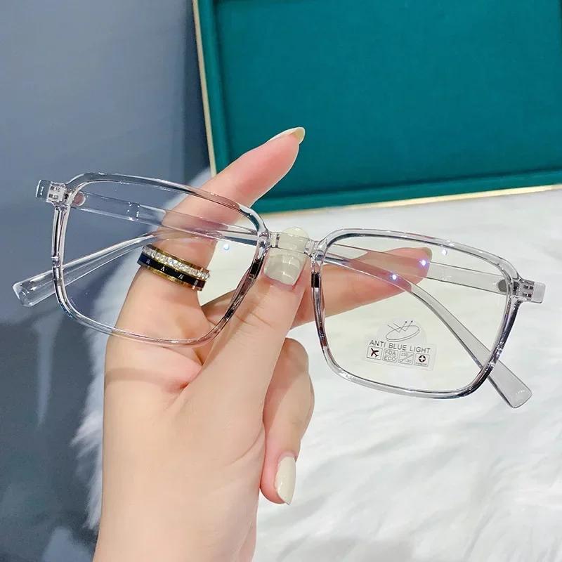 Anti Blue Light Women Men Myopia Minus Glasses Vintage TR Small Frame Finished Prescription Nearsighted Eyeglasses with Diopter