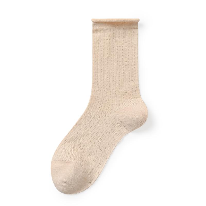 5 Pairs of Women's Summer Thin Cotton Hollow Mesh Pile Socks