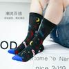 Stylish Streetwear Crew Socks Men Women Cotton Blend Mid-Calf Trendy Patterned Casual
