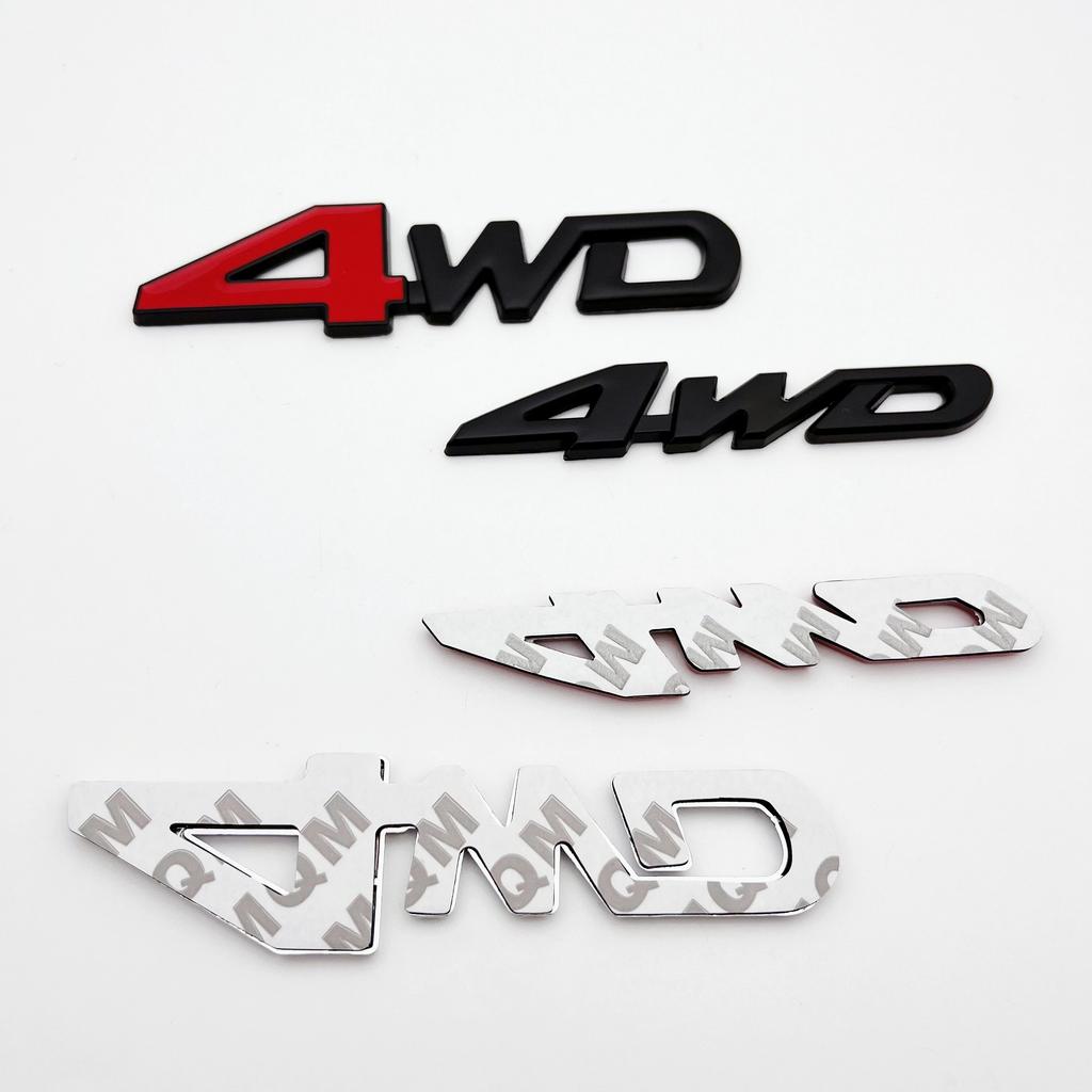 AAXH1 4WD Logo 3D Metal Sticker For Prius I20 I40 Tucson Compass Renegade Patriot Wrangler Car Wing Fender Rear Trunk Badge Emblem