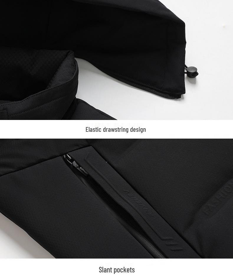 2025 Autumn/Winter Men's Hooded Down Jacket: Warm, Casual, Cold Protection for Middle-aged